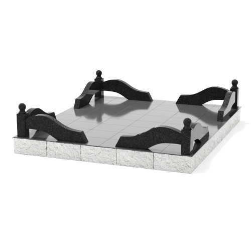 Гранитная ограда ОГ-23 на могилу